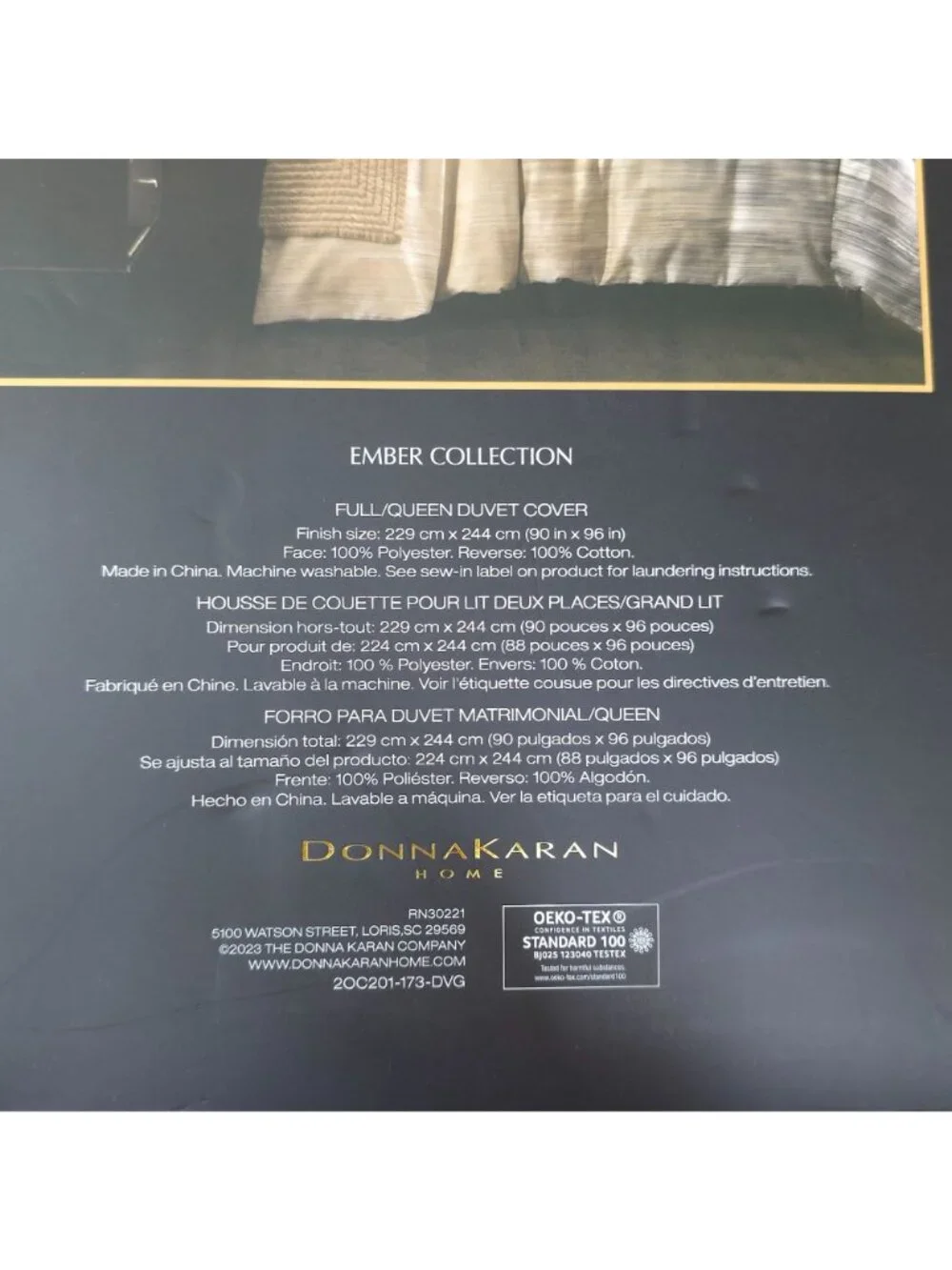 Donna Karan Home Ember Collection Full/Queen Duvet Cover & 1 Standard/Queen Sham